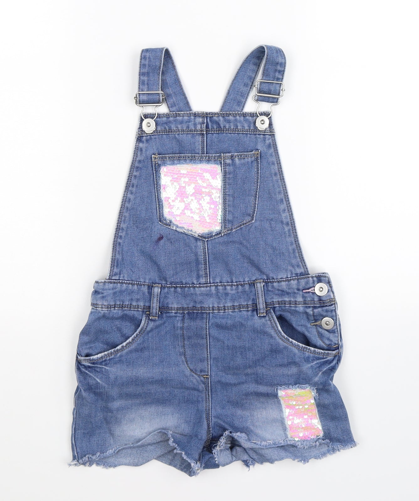 TU Girls Blue  Denim Dungaree One-Piece Size 8 Years