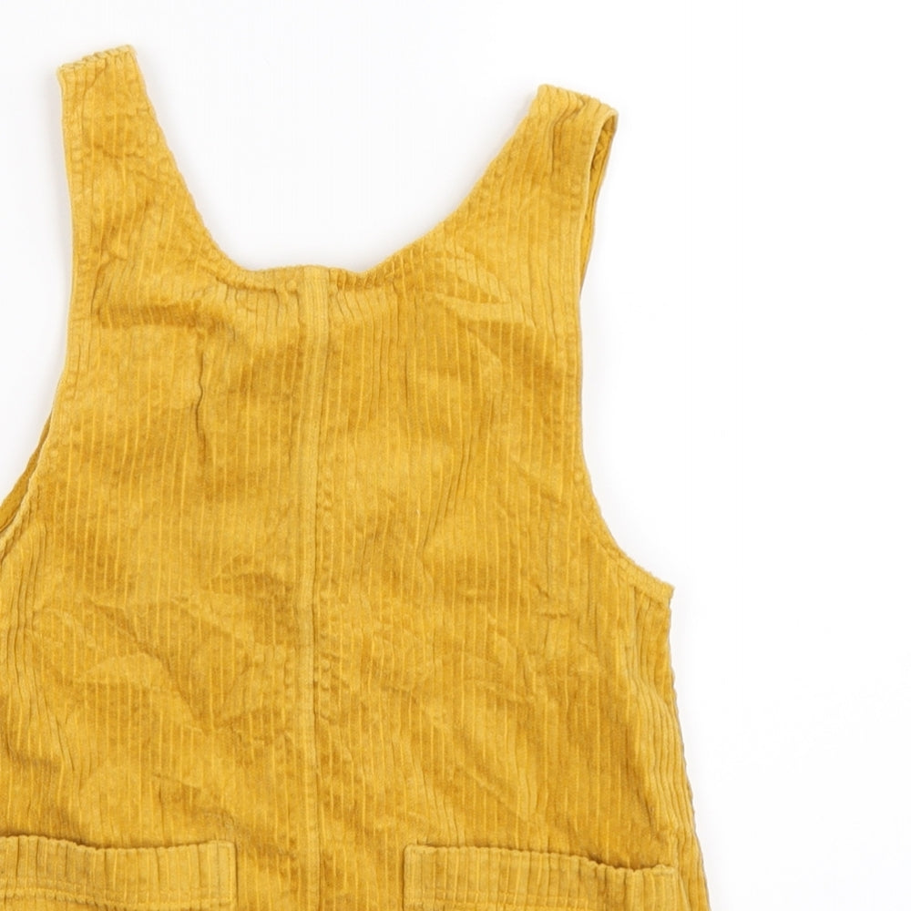 Arket Girls Yellow  Corduroy Pinafore/Dungaree Dress  Size 6 Years  - organic