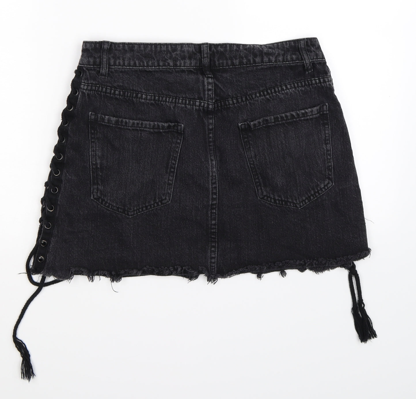 FOREVER 21 Womens Black  Denim Skater Skirt Size S