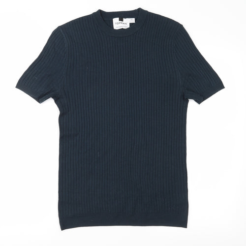 Topman Mens Blue  Knit Pullover Jumper Size M