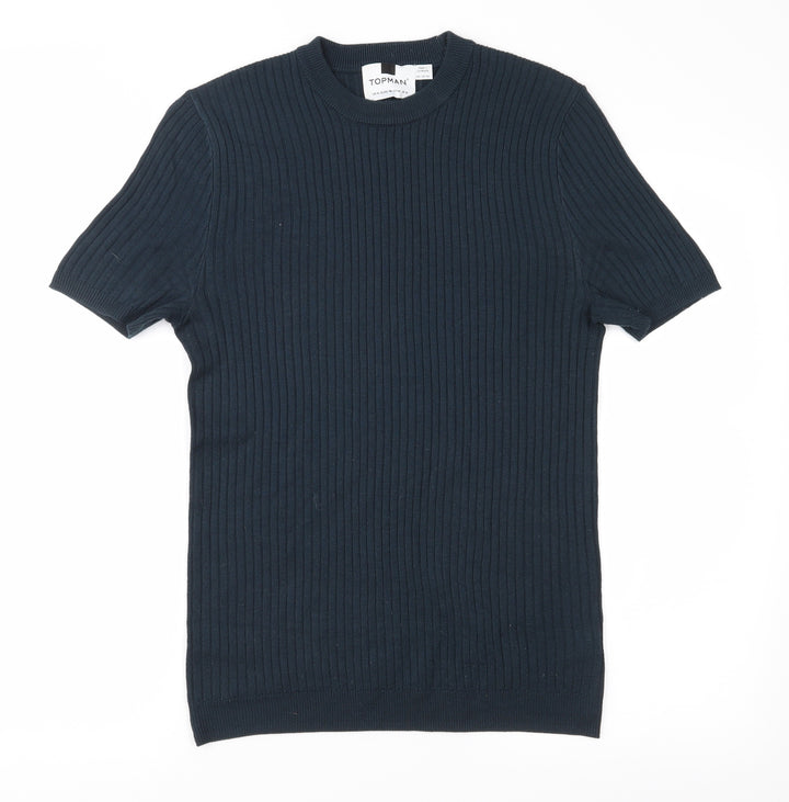 Topman Mens Blue Knit Pullover Jumper Size M