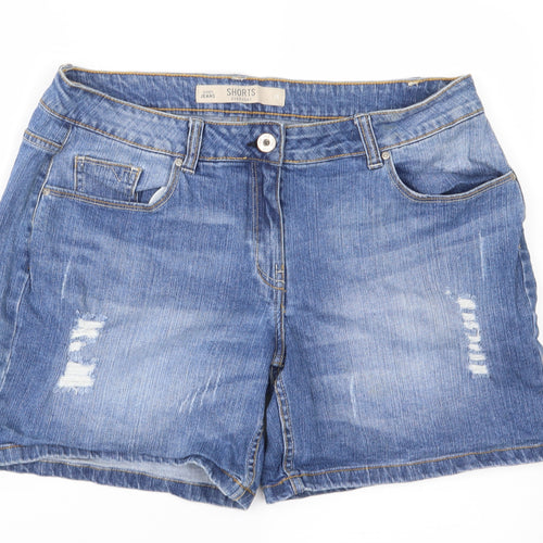 NEXT Womens Black  Denim Mom Shorts Size 14 - Distressed