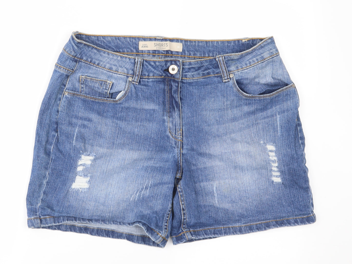 NEXT Womens Black  Denim Mom Shorts Size 14 - Distressed