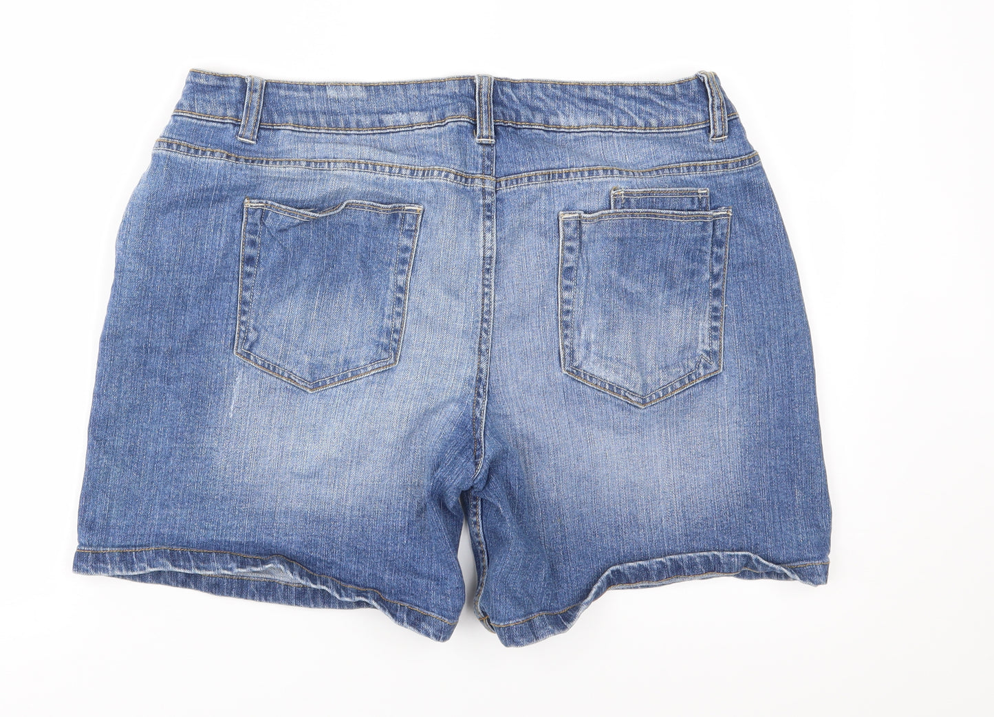 NEXT Womens Black  Denim Mom Shorts Size 14 - Distressed