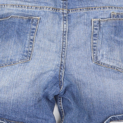 NEXT Womens Black  Denim Mom Shorts Size 14 - Distressed