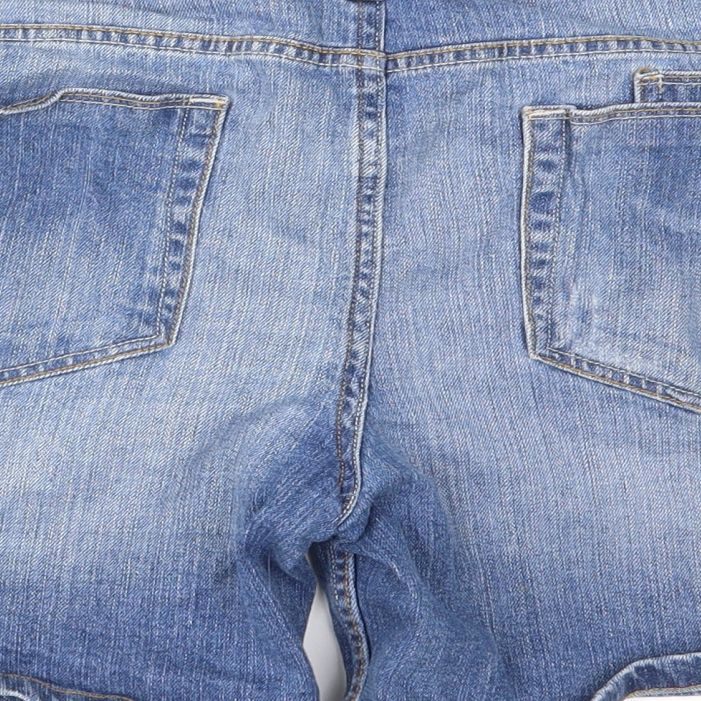 NEXT Womens Black  Denim Mom Shorts Size 14 - Distressed