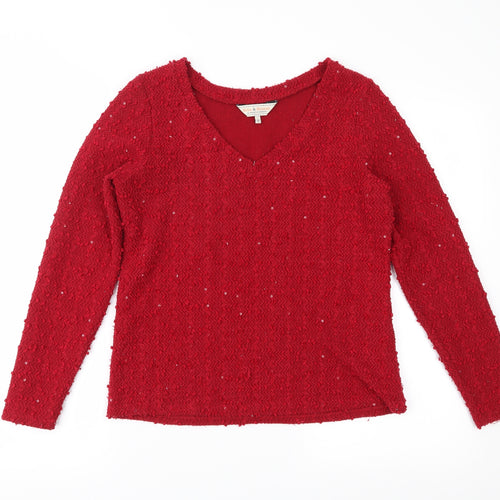 Dorothy Perkins Womens Red  Knit Pullover Jumper Size 10