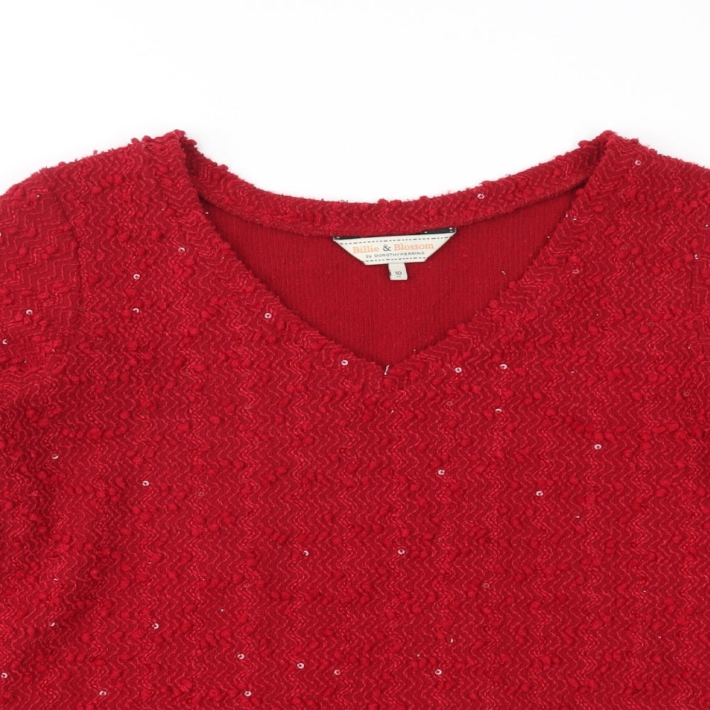 Dorothy Perkins Womens Red  Knit Pullover Jumper Size 10