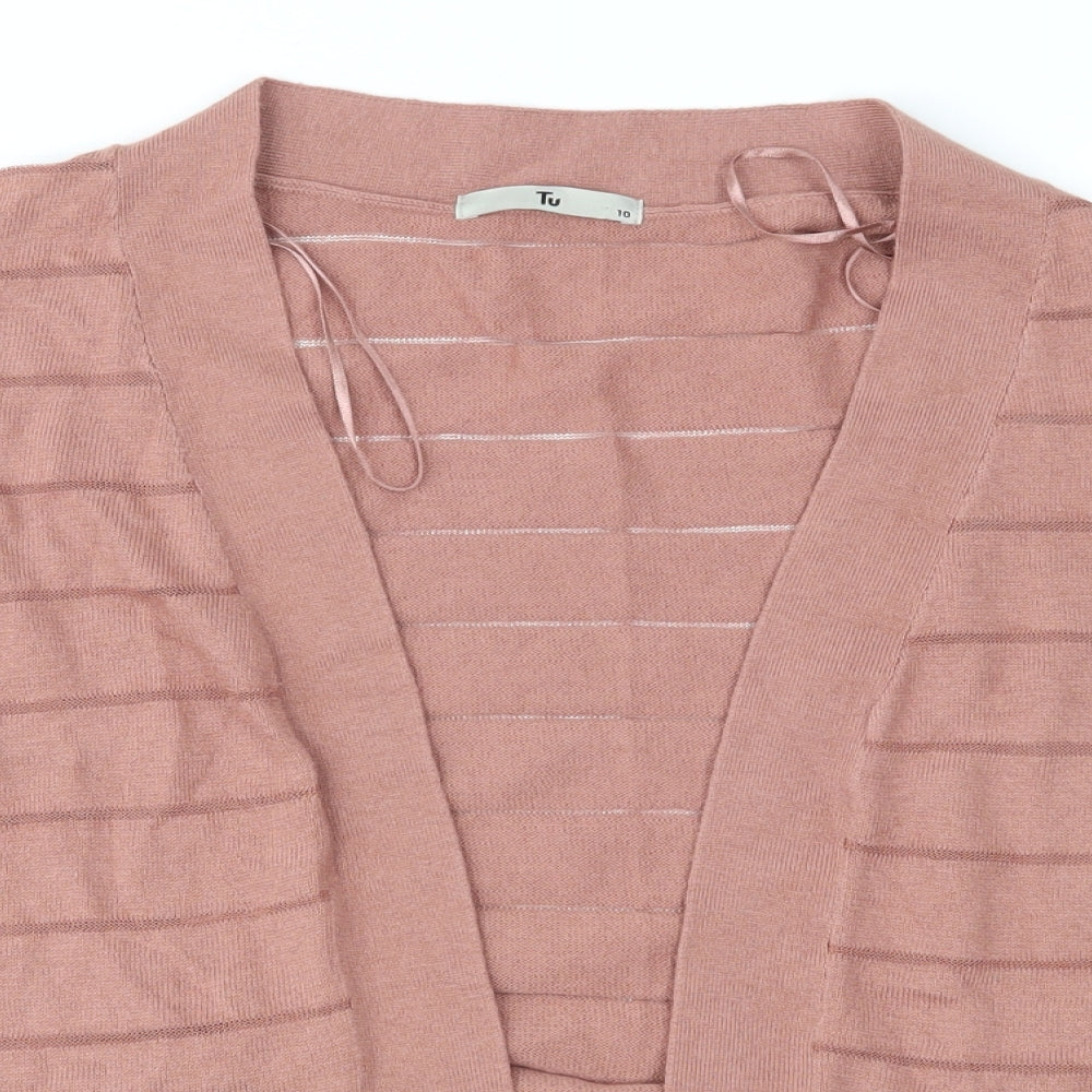 TU Womens Pink  Knit Cardigan Jumper Size 10