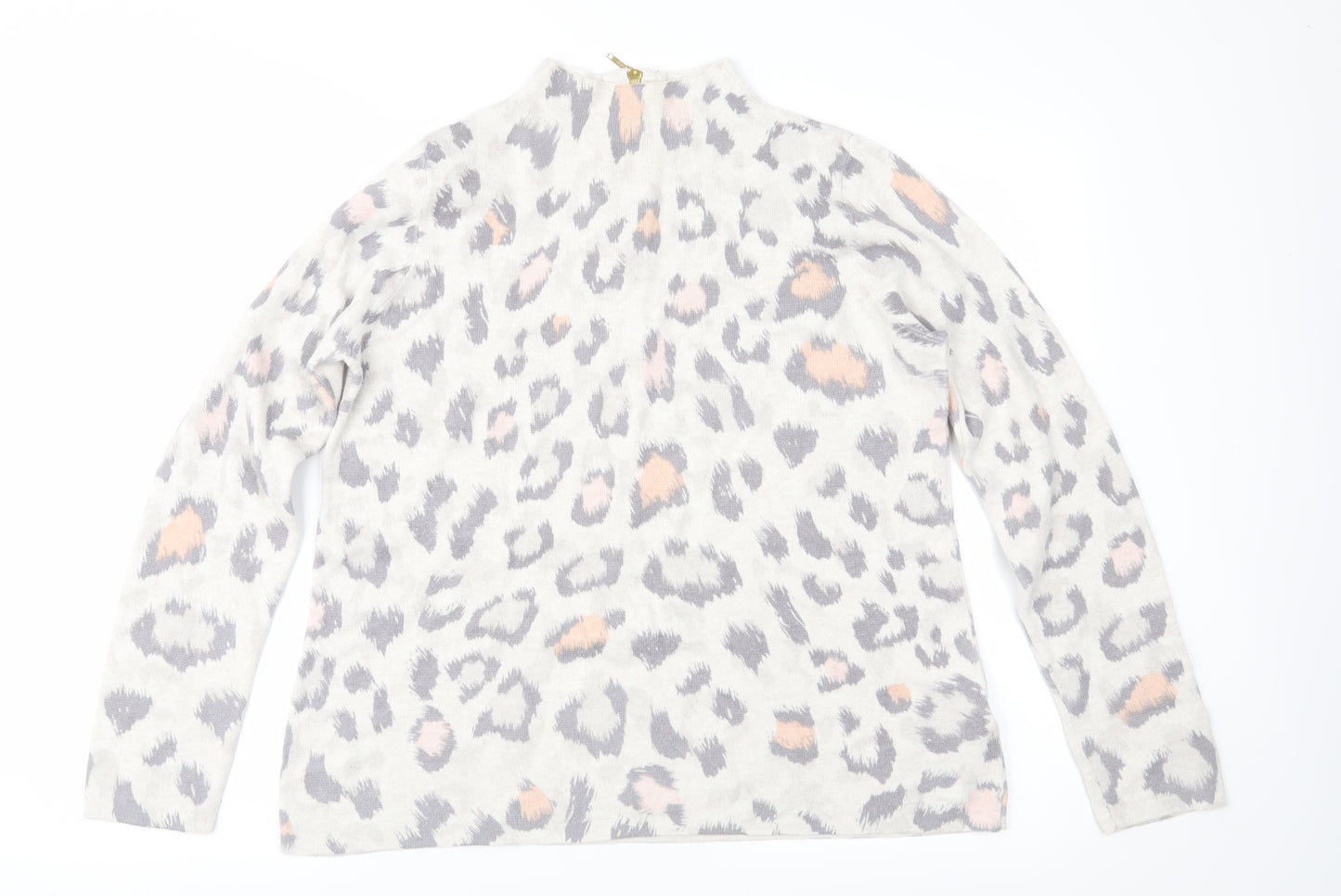 Marks and Spencer Womens Grey Animal Print Knit Pullover Jumper Size 12