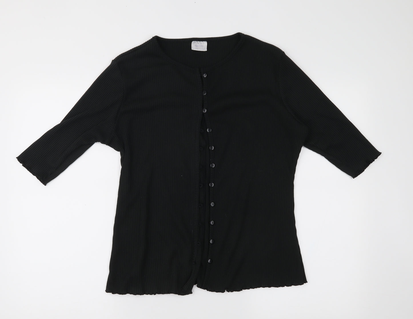 Agenda Womens Black  Knit Cardigan Jumper Size 12