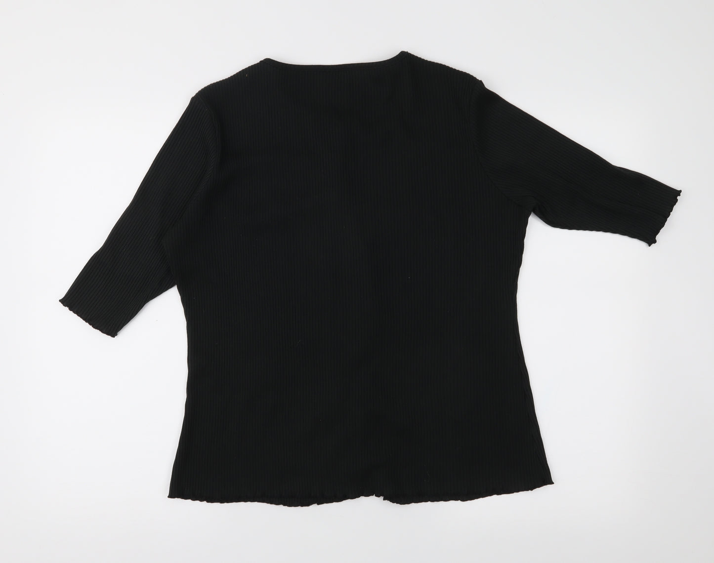 Agenda Womens Black  Knit Cardigan Jumper Size 12