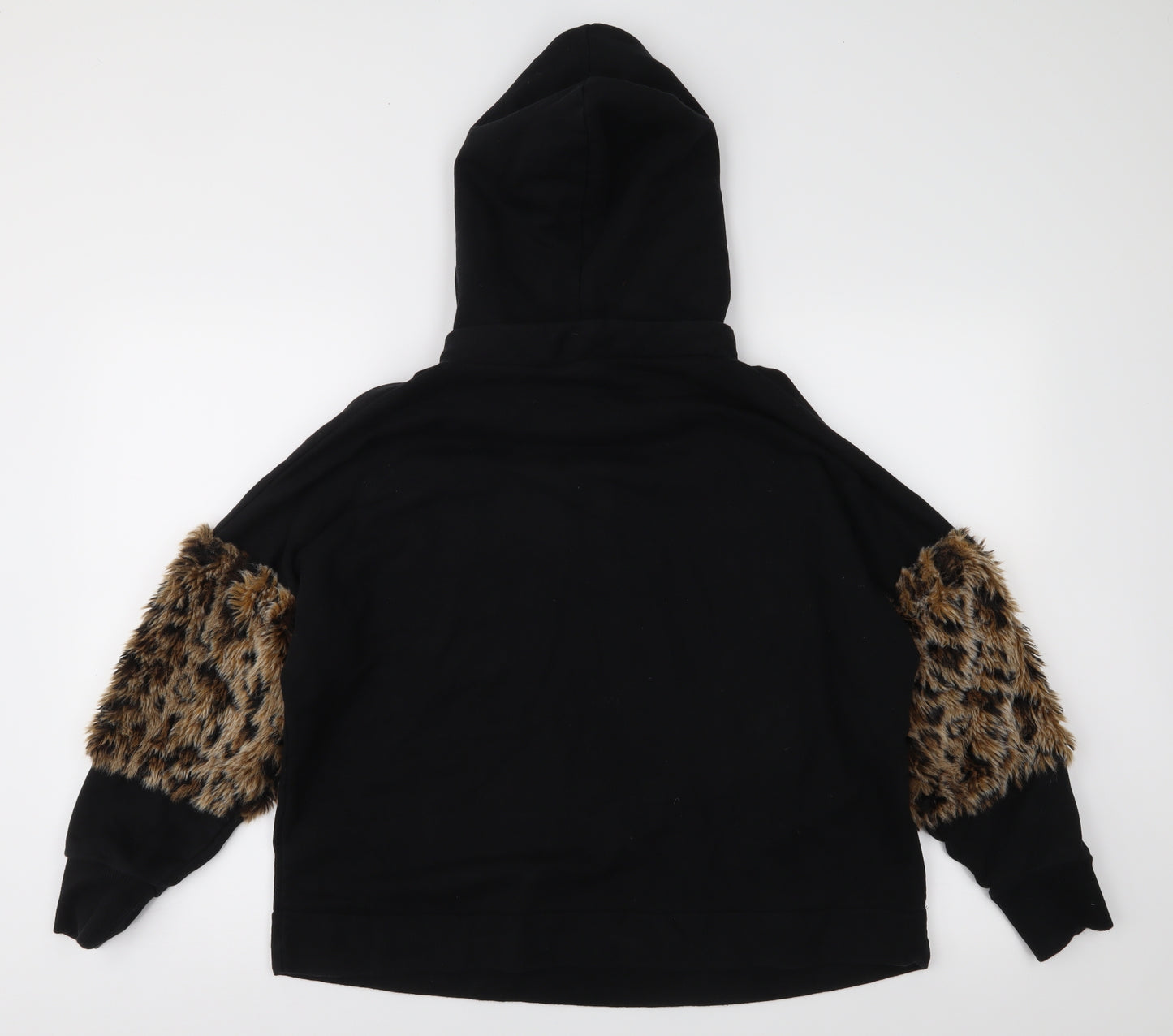 Zara Womens Black Animal Print  Pullover Hoodie Size M