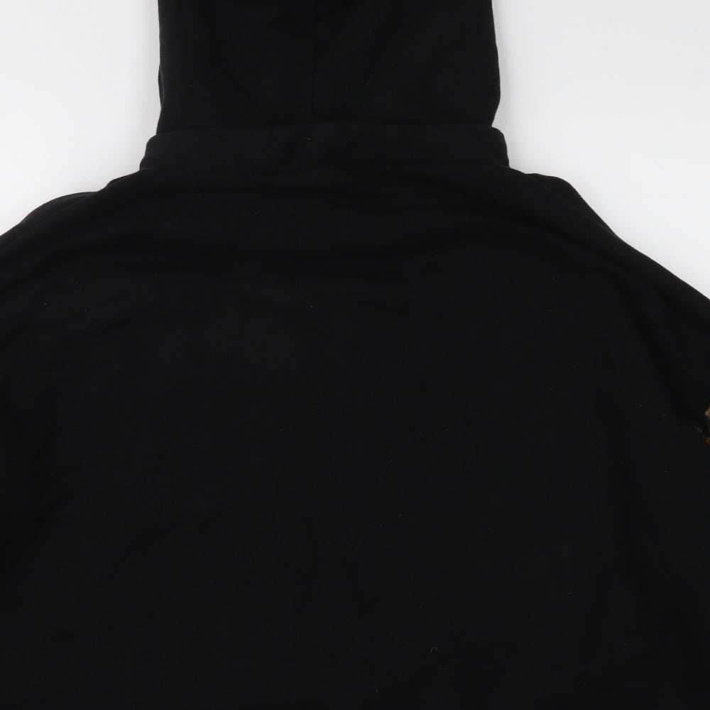 Zara Womens Black Animal Print  Pullover Hoodie Size M