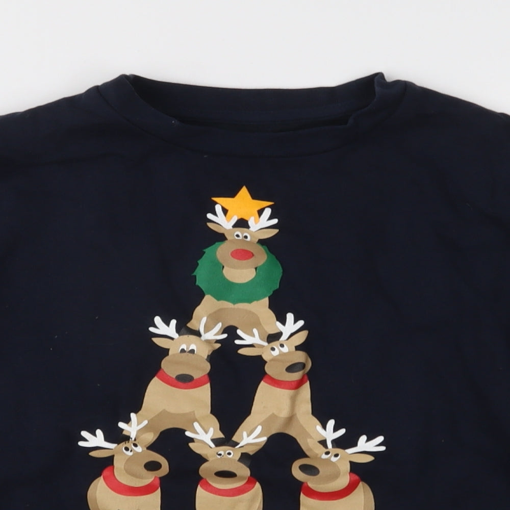 Lily & Dan Boys Blue   Pullover Sweatshirt Size 9-10 Years  - Rudolph Christmas