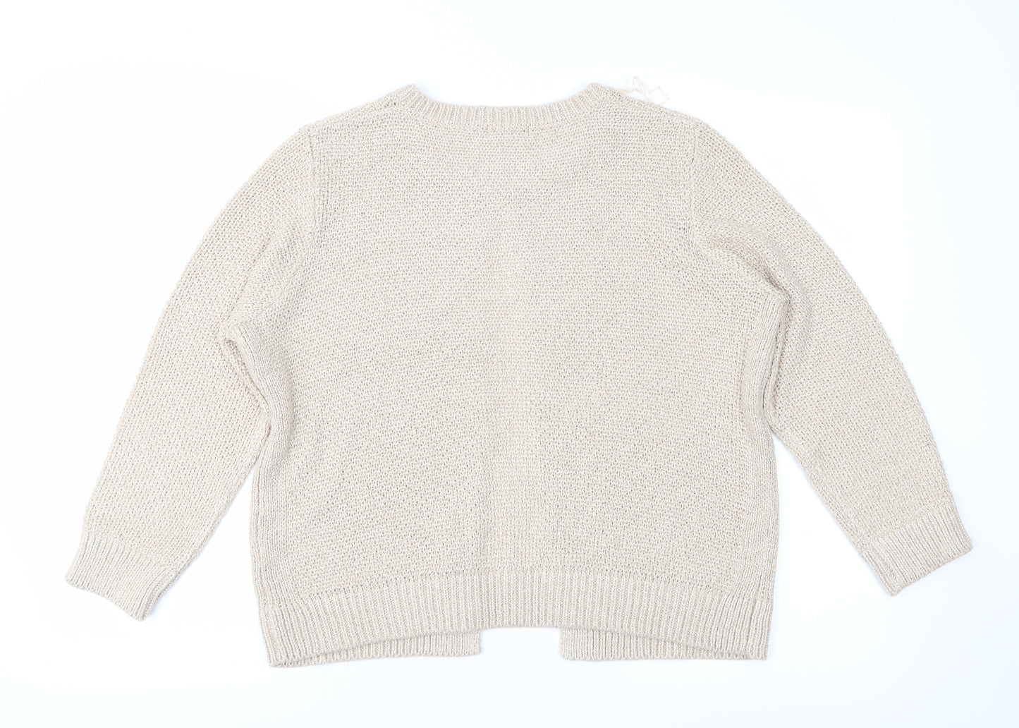 M&Co Womens Beige  Knit Cardigan Jumper Size 14
