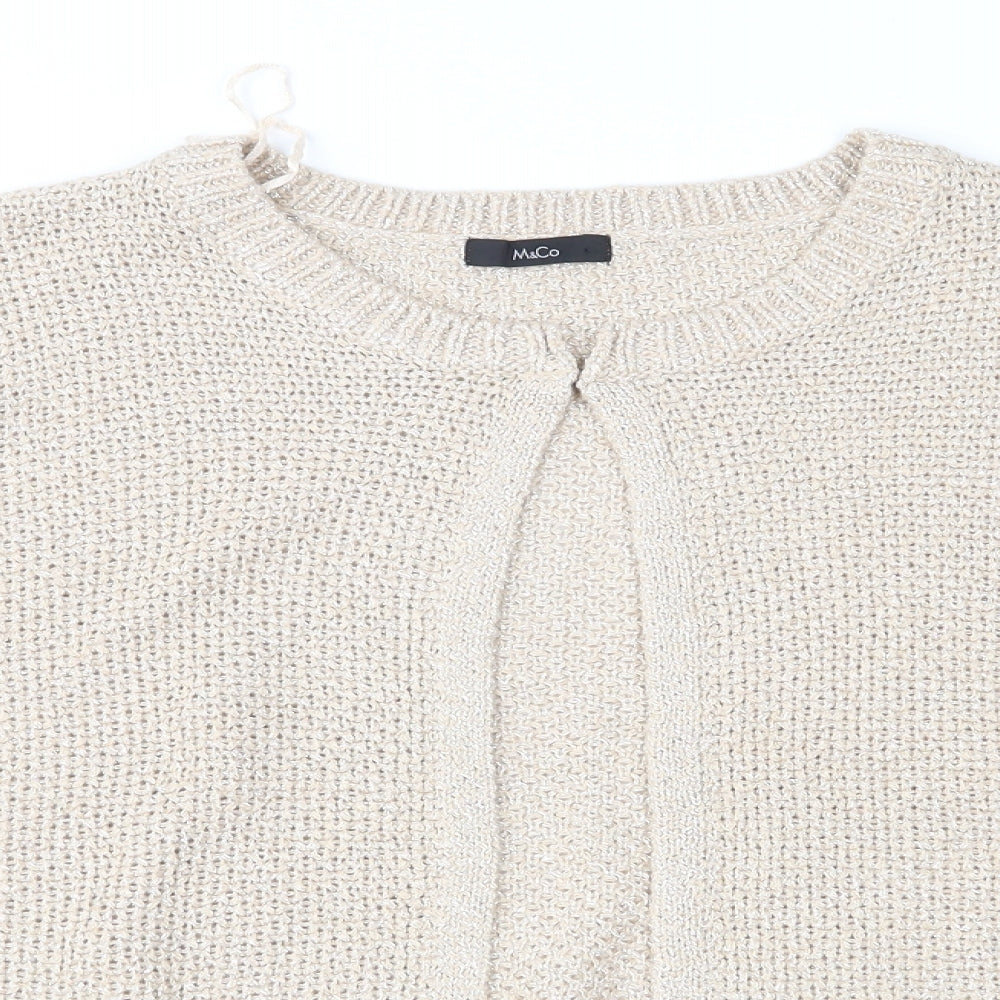M&Co Womens Beige  Knit Cardigan Jumper Size 14