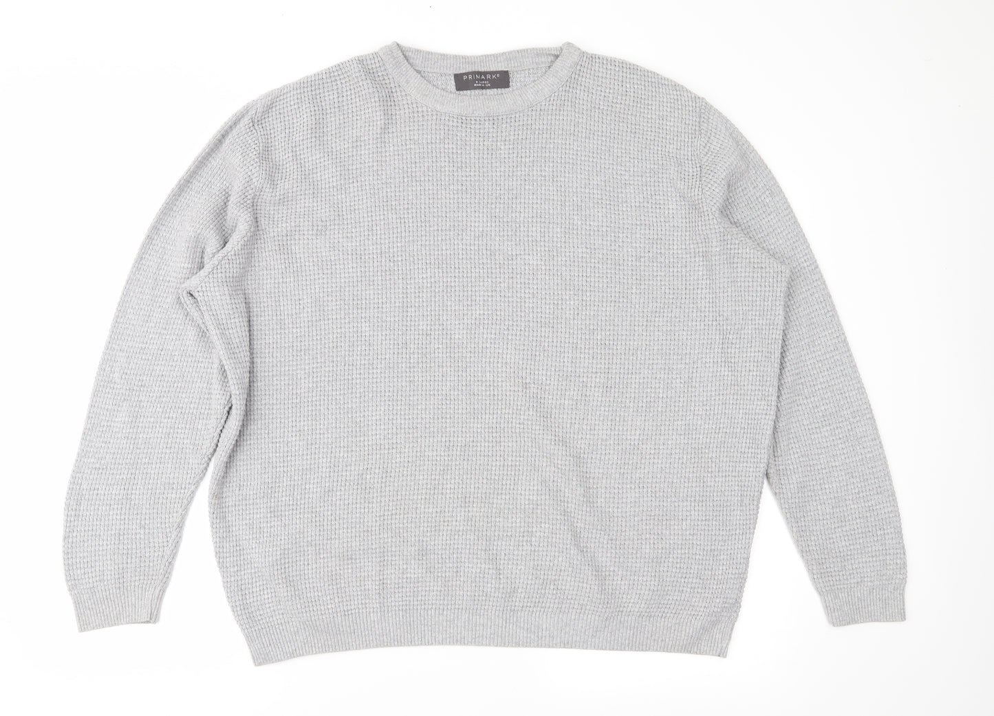 Primark Mens Grey  Knit Pullover Jumper Size XL