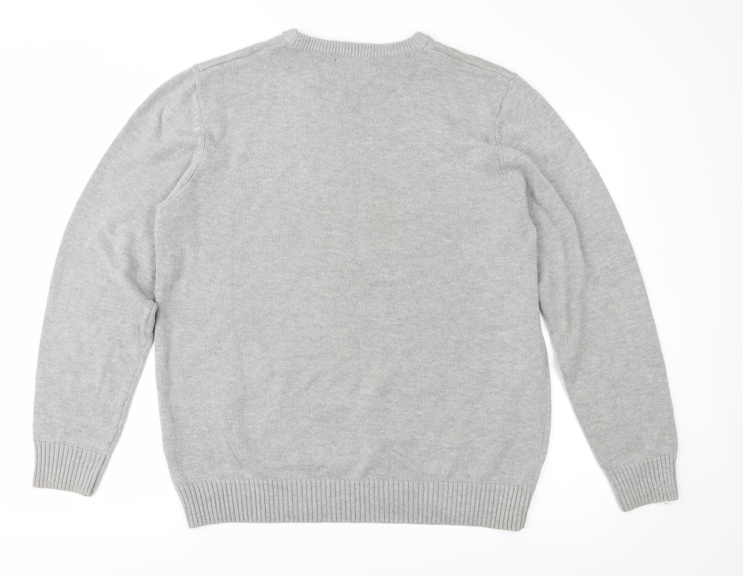 Easy Mens Grey  Knit Pullover Jumper Size L