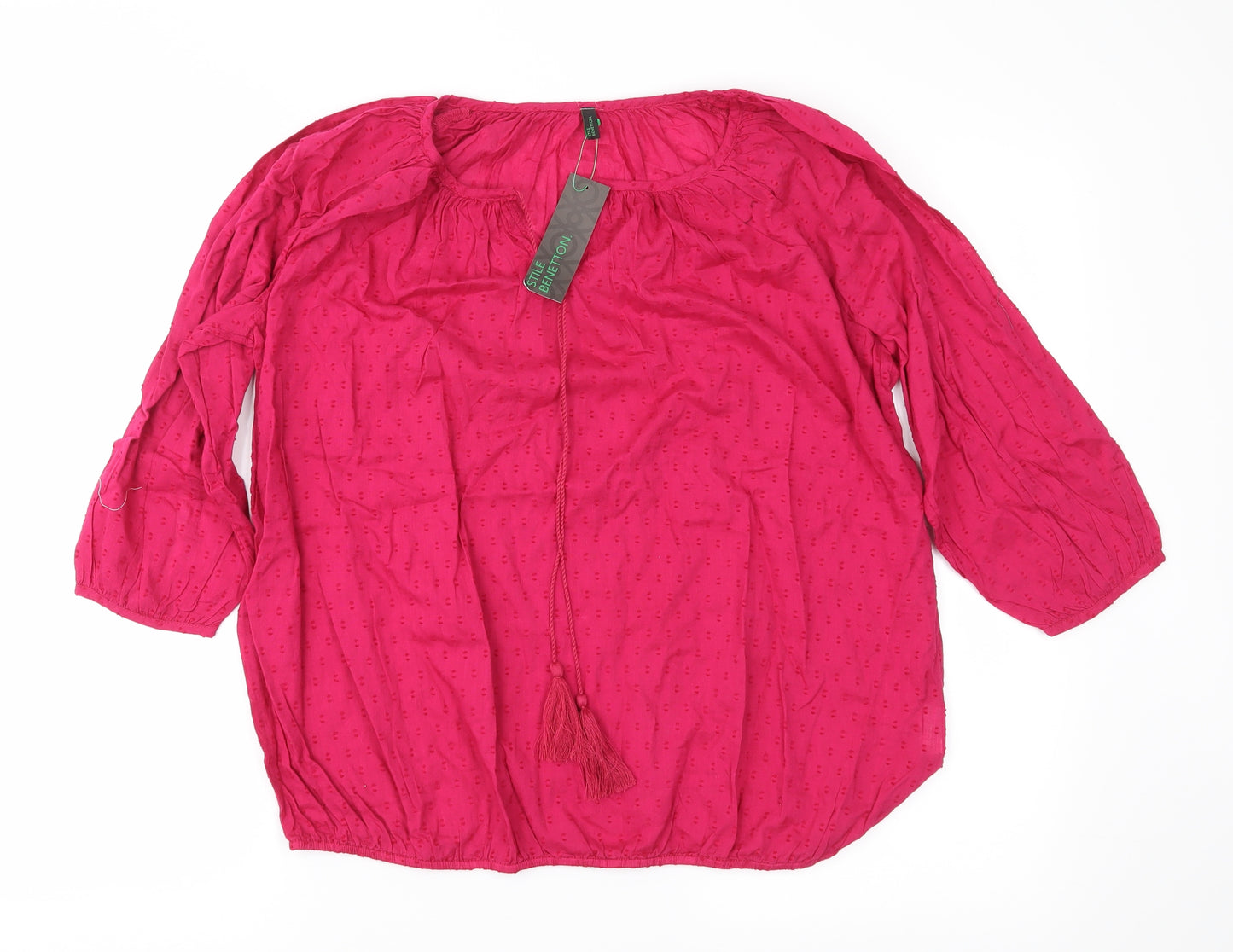 United Colors of Benetton Womens Pink   Basic Blouse Size S