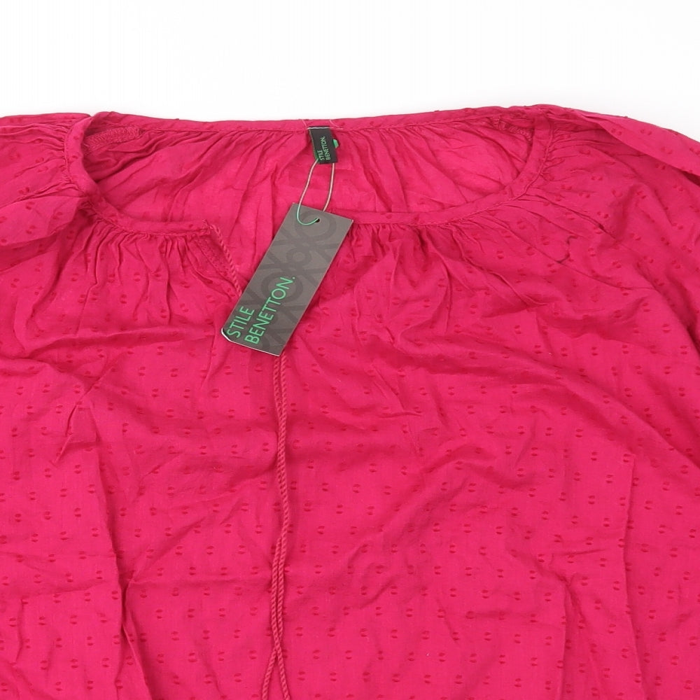 United Colors of Benetton Womens Pink   Basic Blouse Size S