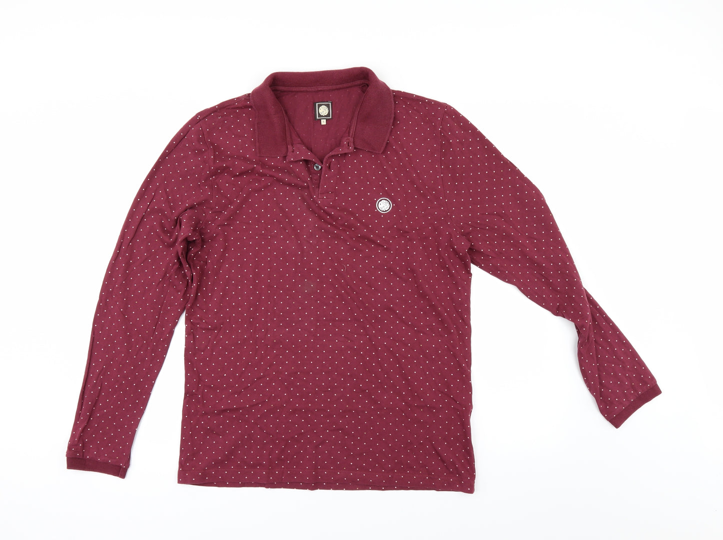 Pretty Green Mens Red Polka Dot   Polo Size L