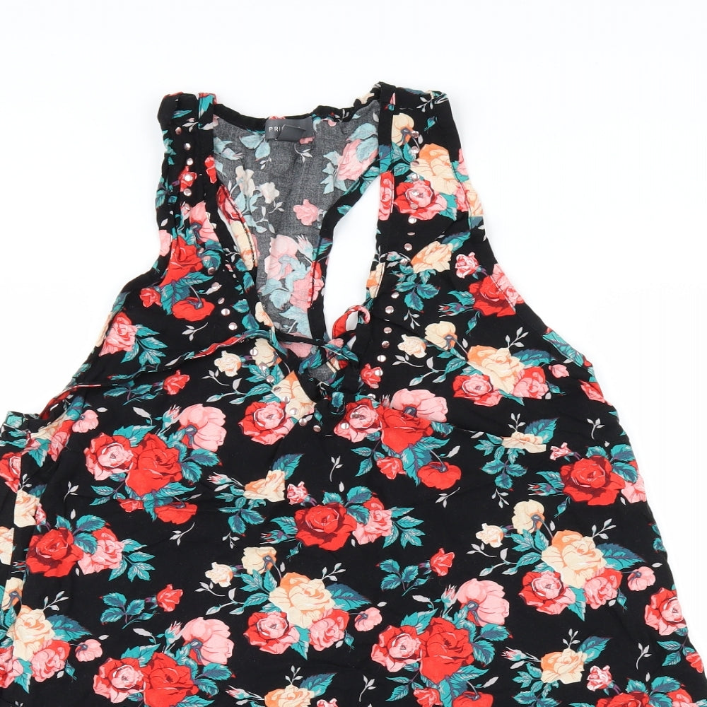 Primark Womens Black Floral  Camisole Blouse Size L