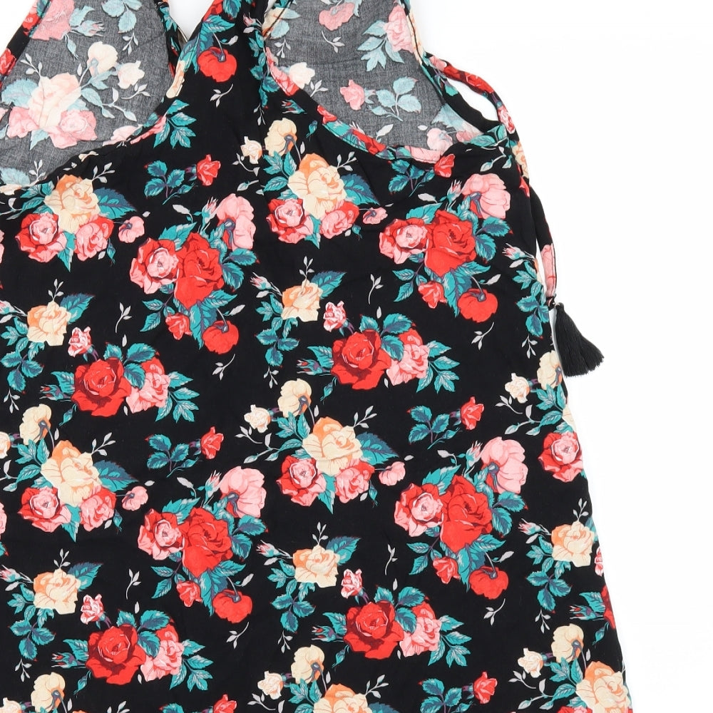 Primark Womens Black Floral  Camisole Blouse Size L