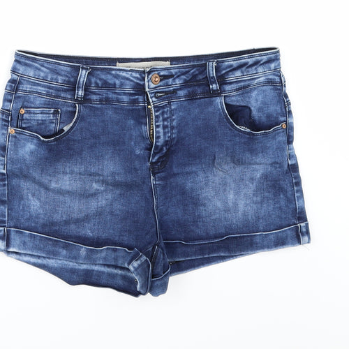 New Look Womens Blue  Denim Hot Pants Shorts Size 14