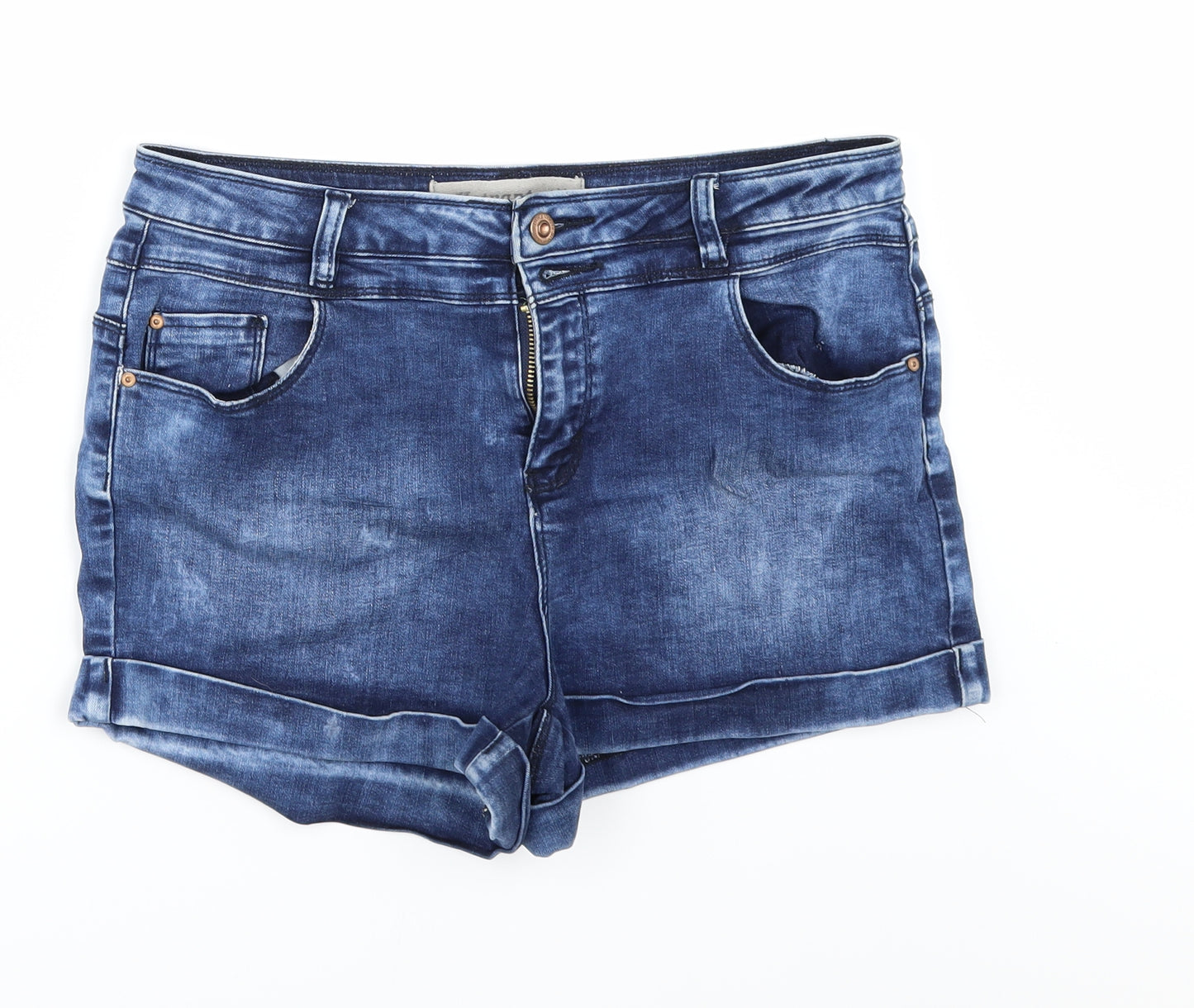 New Look Womens Blue  Denim Hot Pants Shorts Size 14