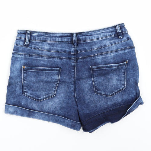 New Look Womens Blue  Denim Hot Pants Shorts Size 14