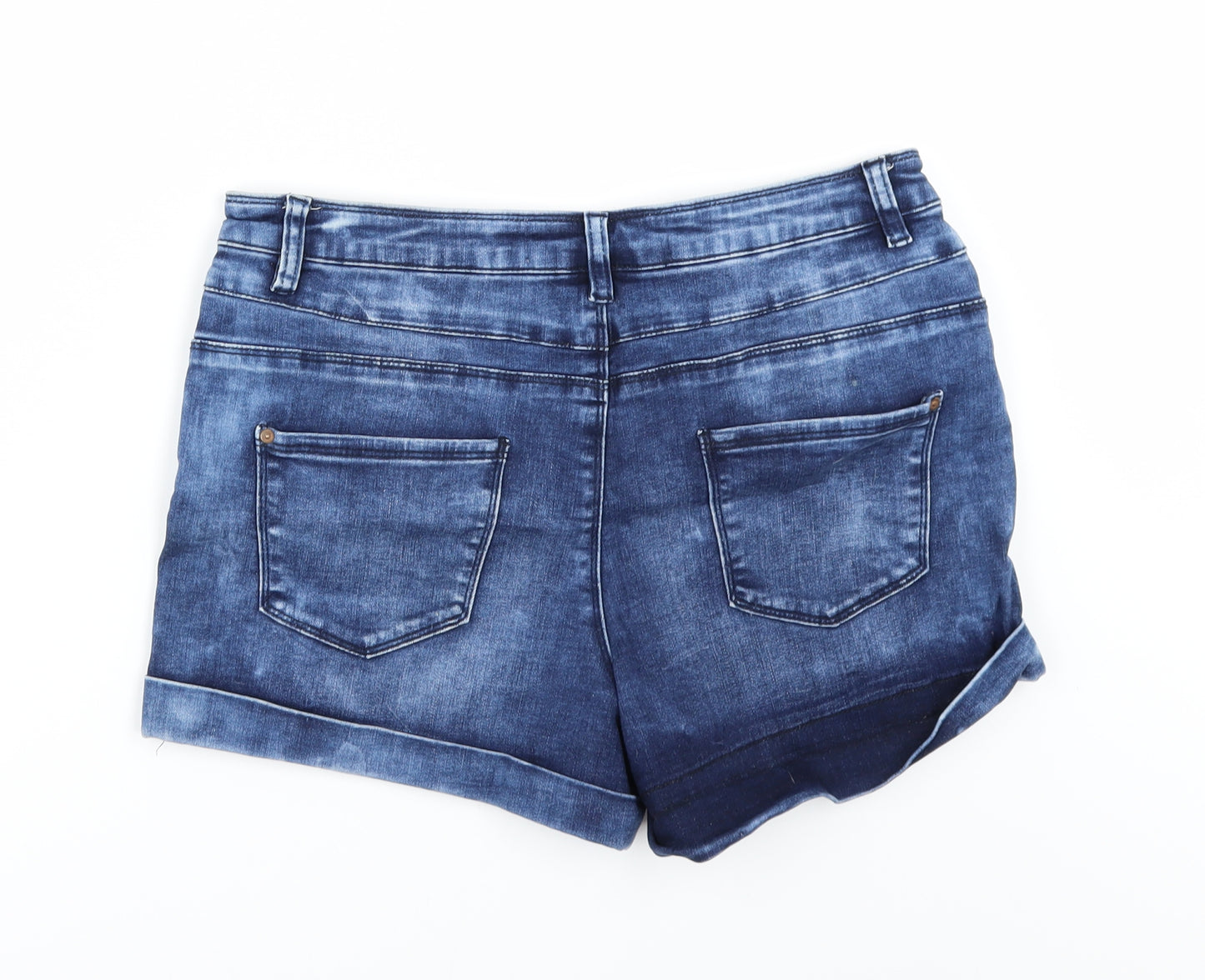 New Look Womens Blue  Denim Hot Pants Shorts Size 14