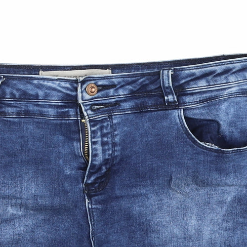 New Look Womens Blue  Denim Hot Pants Shorts Size 14