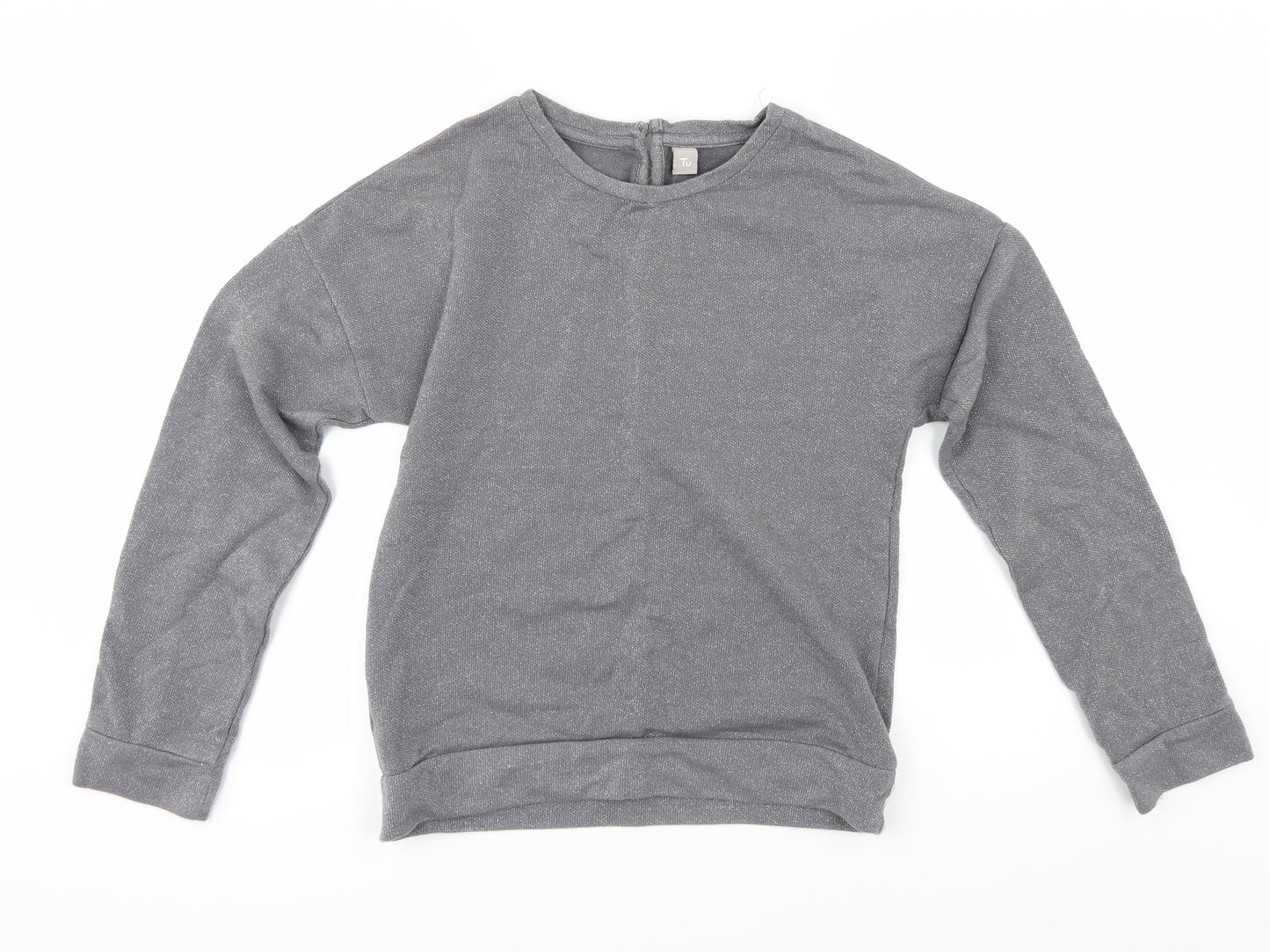 TU Girls Silver   Pullover Sweatshirt Size 14 Years