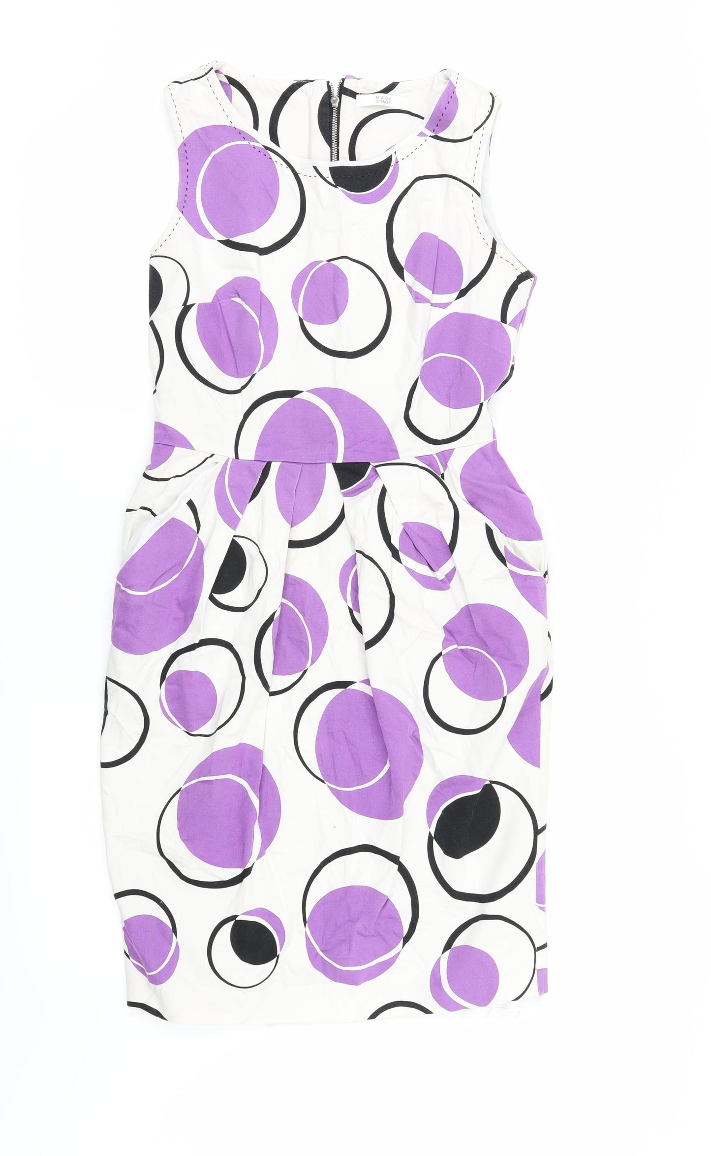 Marks and Spencer Womens White Floral  Pencil Dress  Size 10