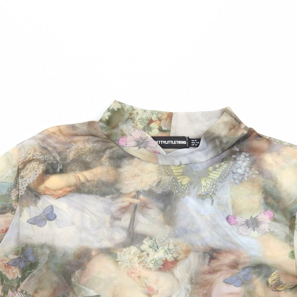 PRETTYLITTLETHING Womens Multicoloured   Basic T-Shirt Size 12