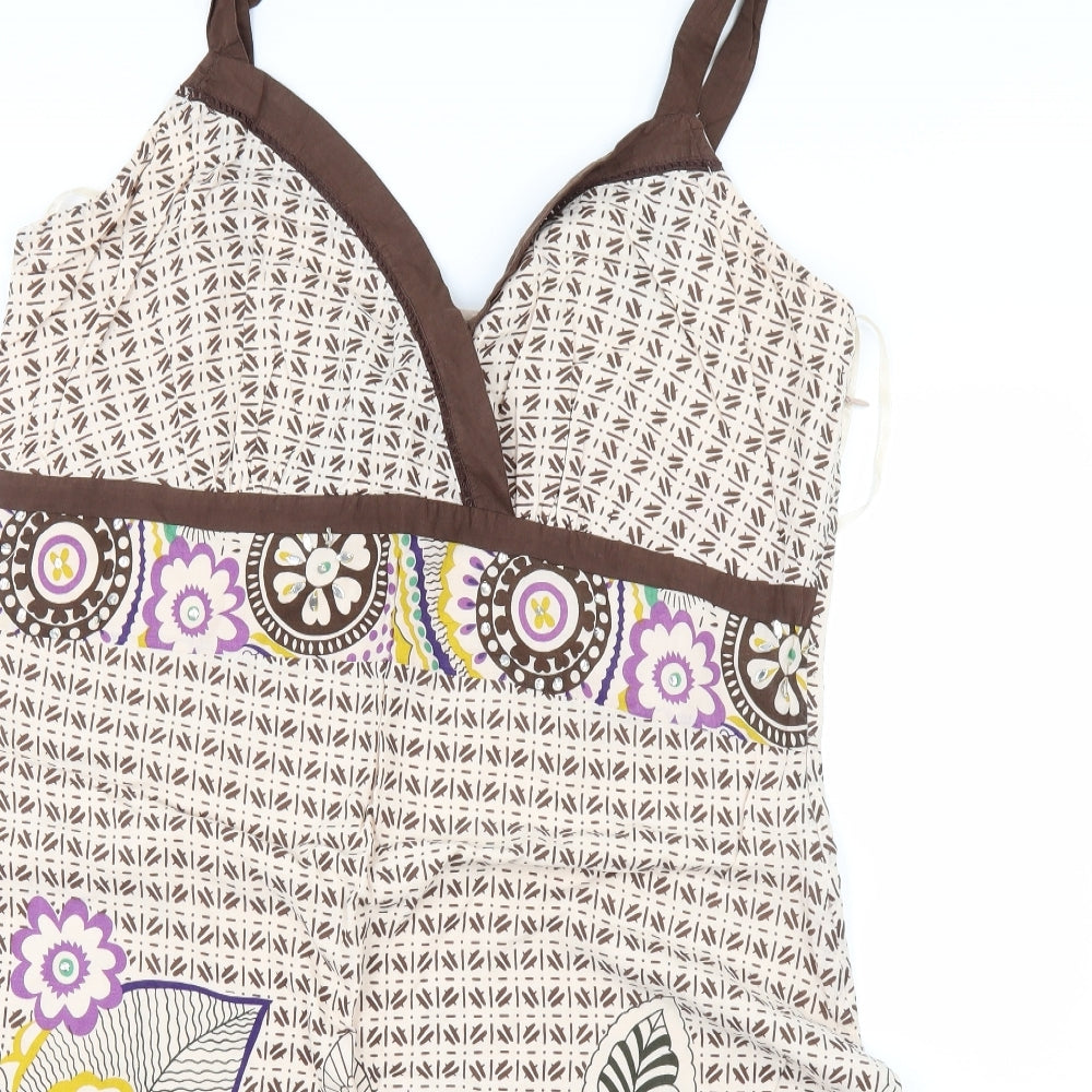 Papaya Womens Beige Geometric  Camisole Blouse Size 20