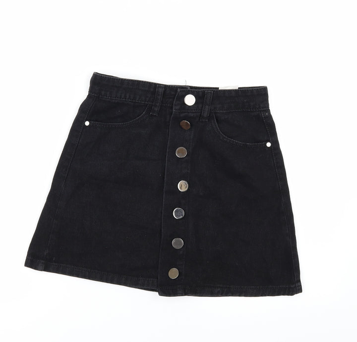 denim club Womens Black Denim Mini Skirt Size 8