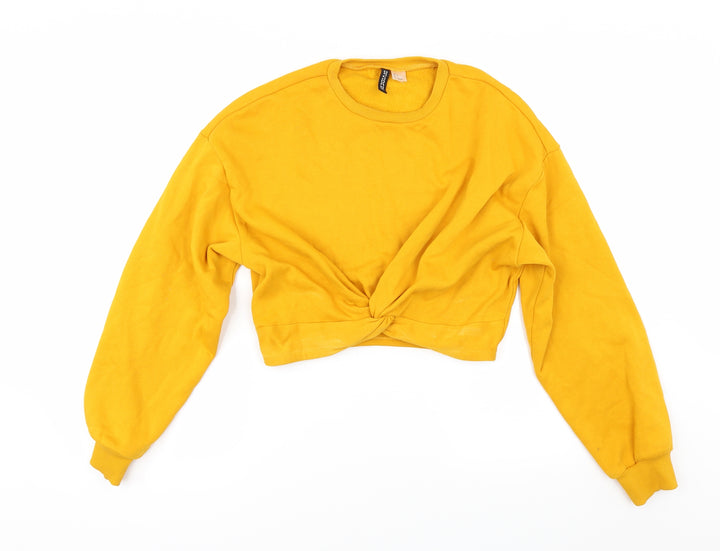 Divided by H&M Womens Yellow   Pullover Sweatshirt Size S