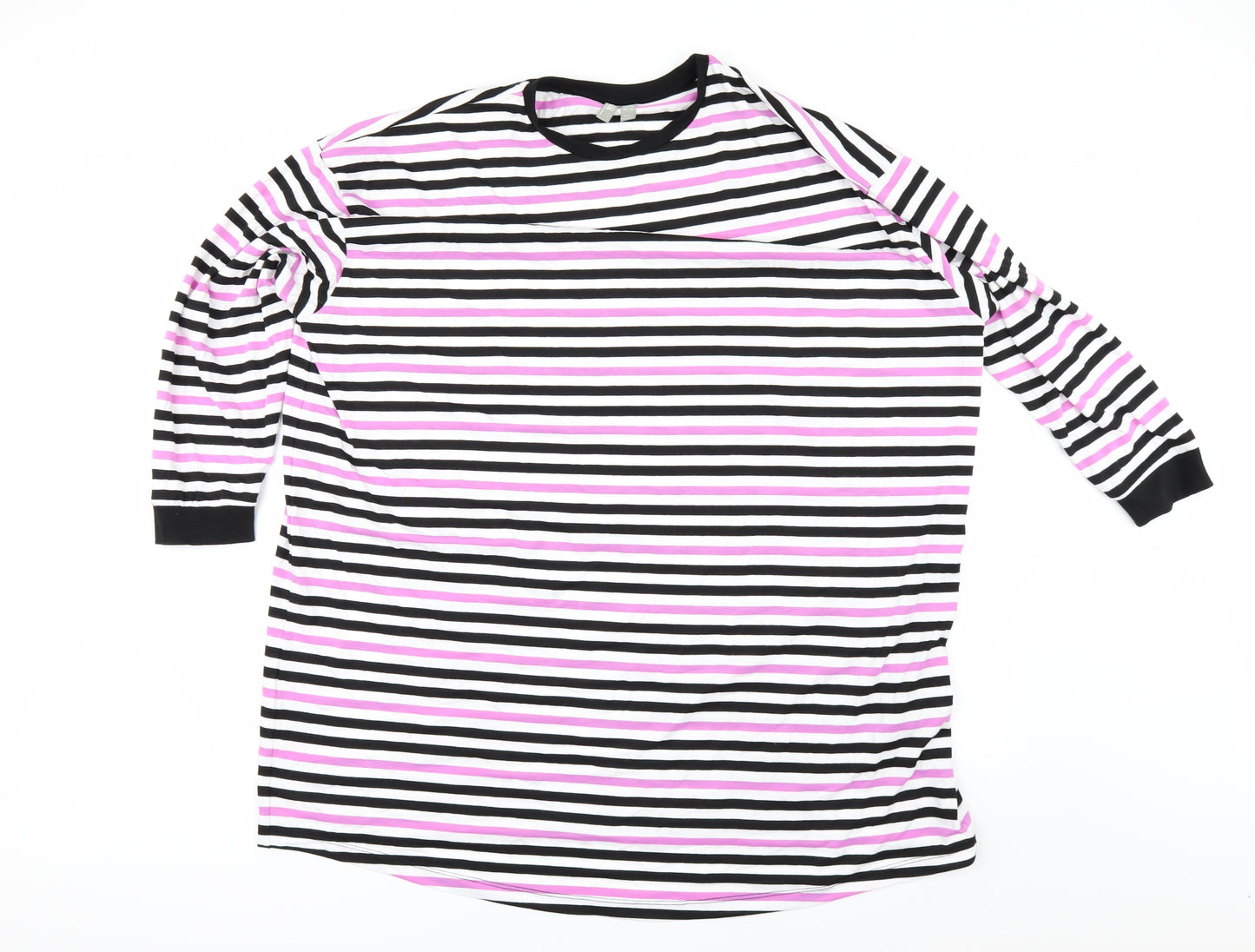 ASOS Womens White Striped  Basic T-Shirt Size 14