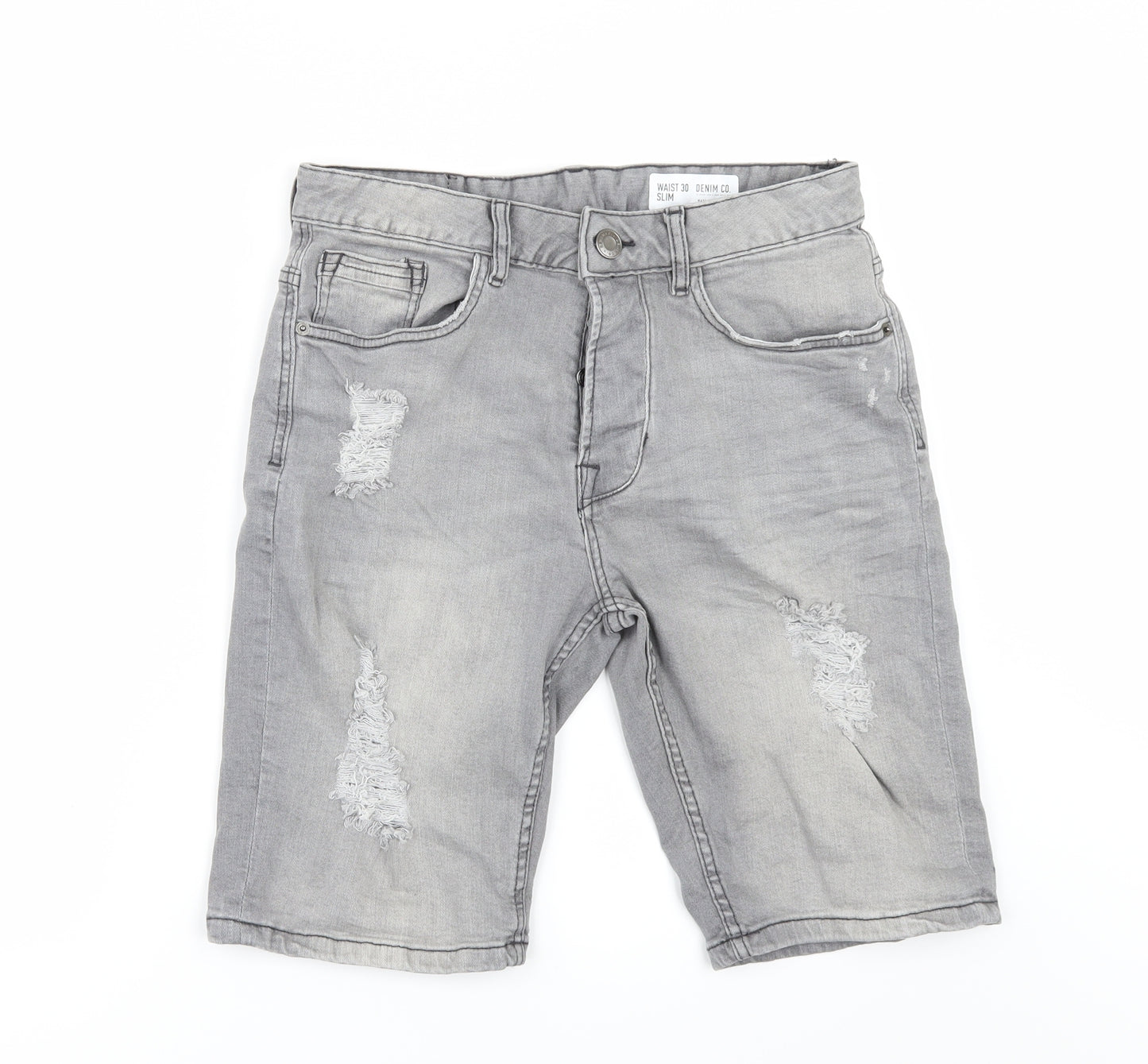 Denim & Co. Mens Grey  Denim Chino Shorts Size 30