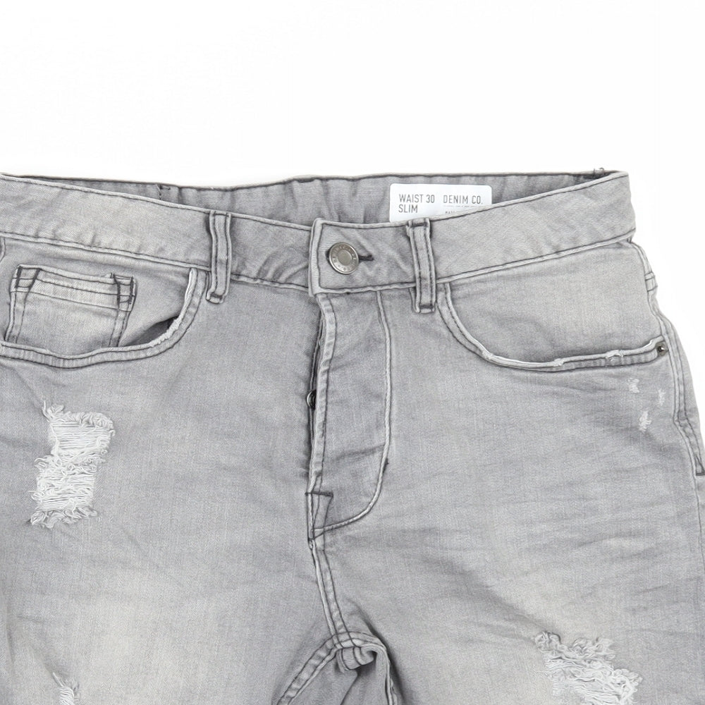 Denim & Co. Mens Grey  Denim Chino Shorts Size 30