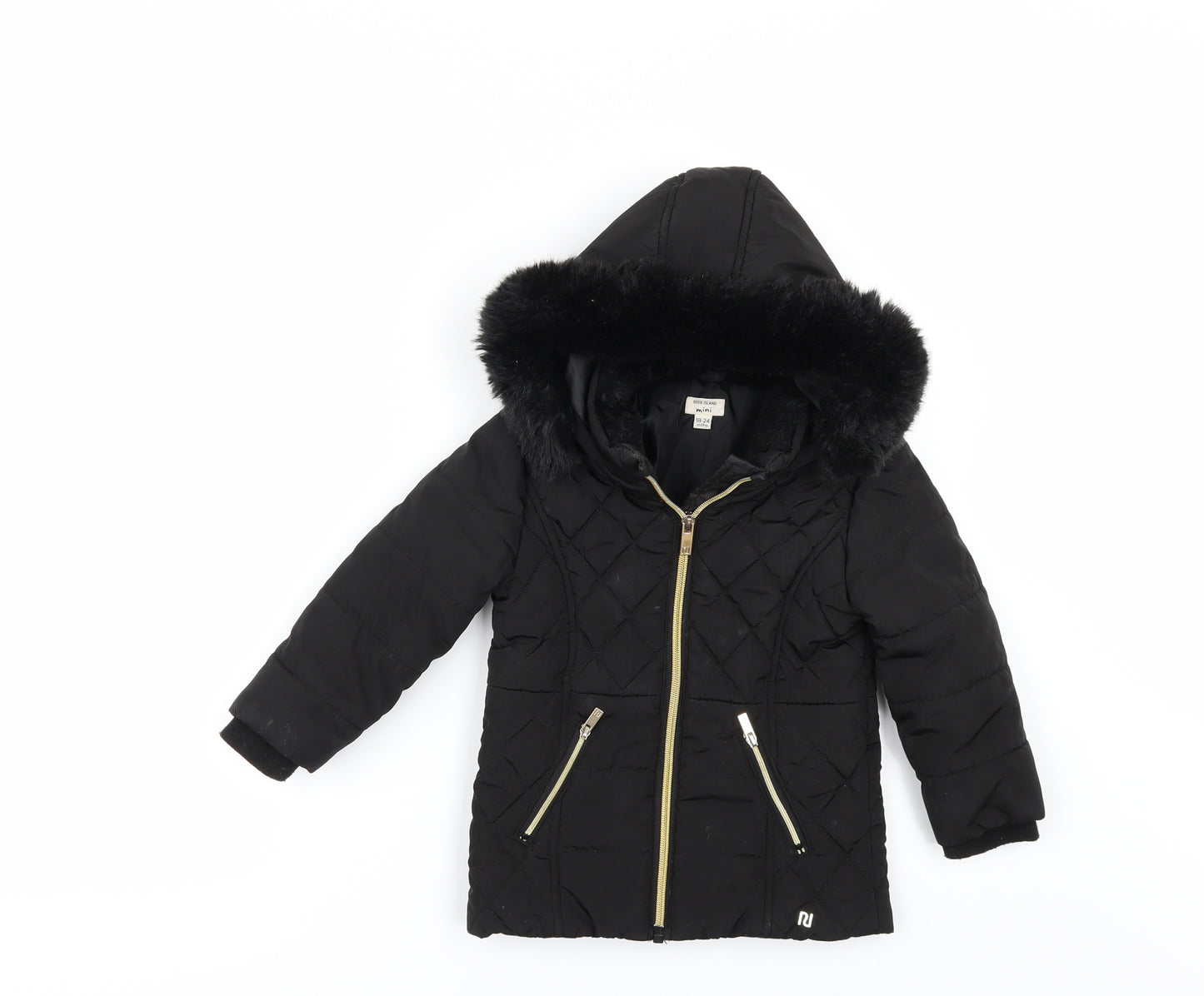 River Island Girls Black   Jacket  Size 18-24 Months
