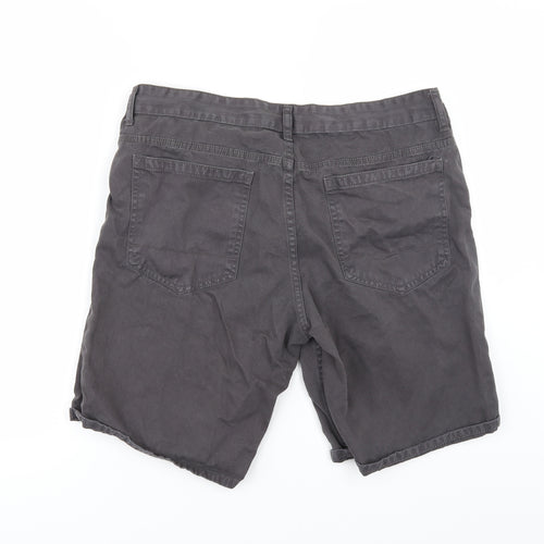 F&F Mens Black  Denim Chino Shorts Size 34 in