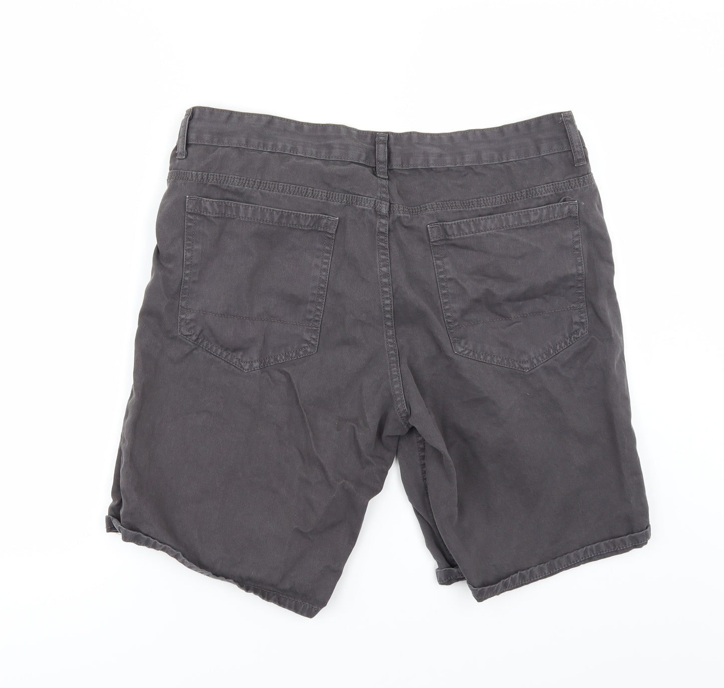 F&F Mens Black  Denim Chino Shorts Size 34 in
