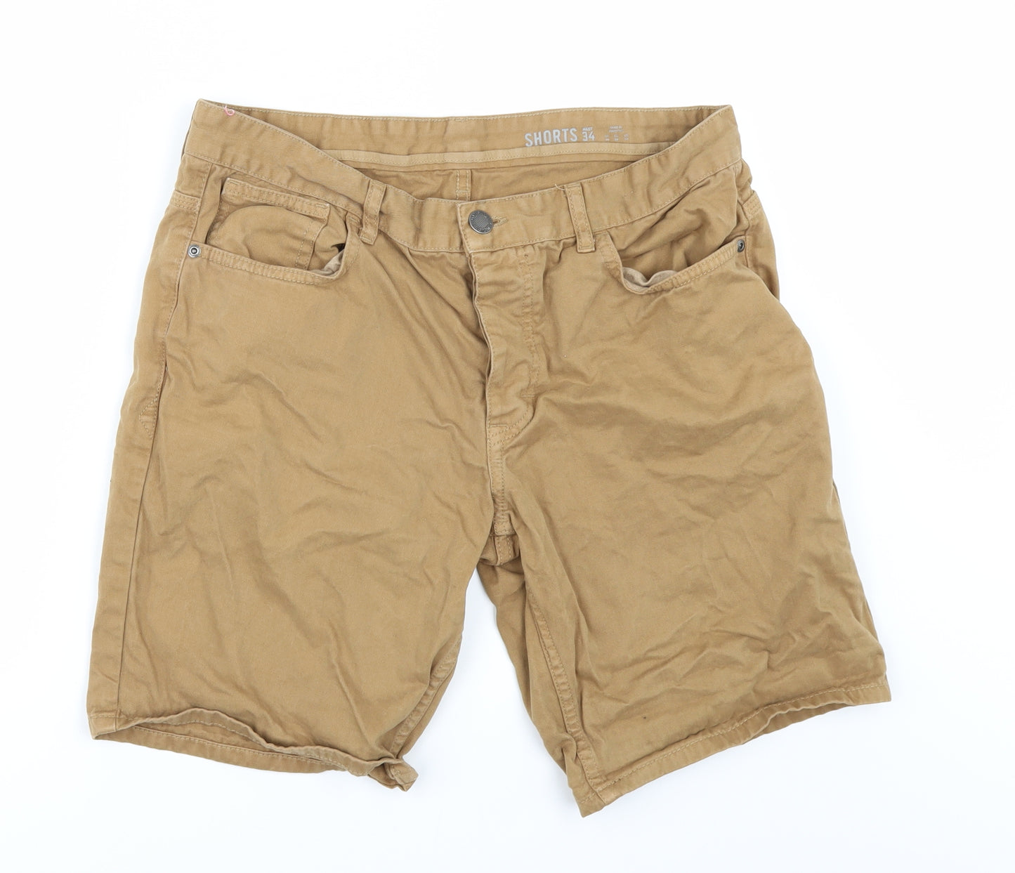 F&F Mens Yellow   Chino Shorts Size 34