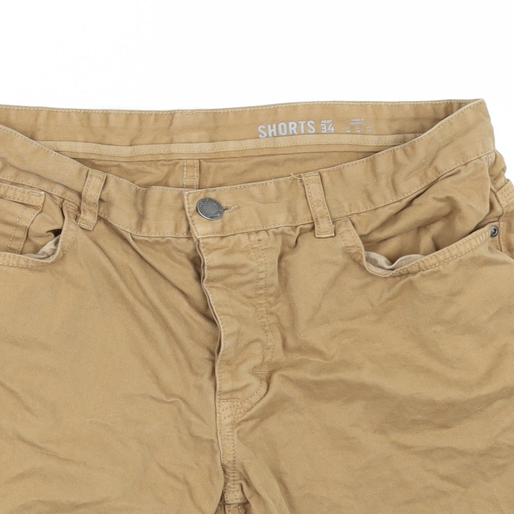 F&F Mens Yellow   Chino Shorts Size 34