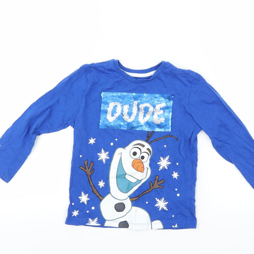 Disney Boys Blue   Basic T-Shirt Size 3-4 Years  - frozen