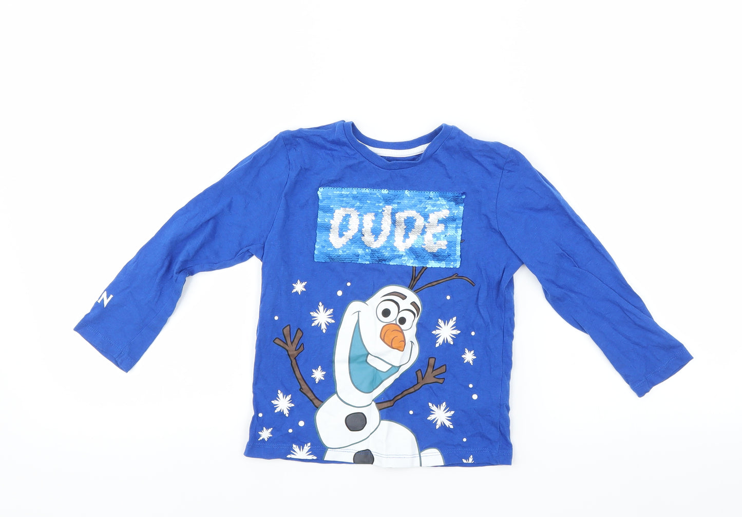 Disney Boys Blue   Basic T-Shirt Size 3-4 Years  - frozen