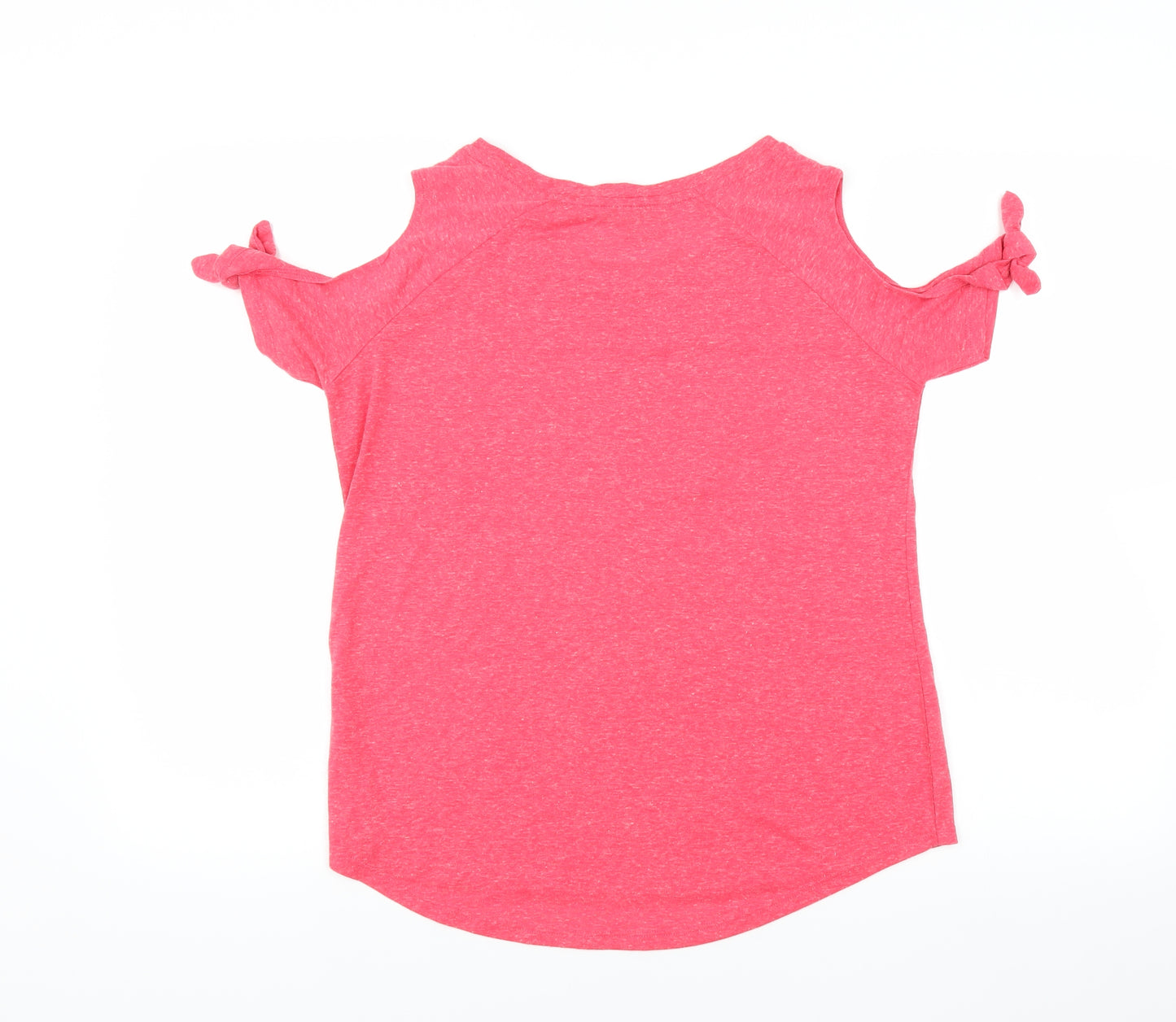 F&F Womens Pink   Basic T-Shirt Size 12  - COLD SHOULDER